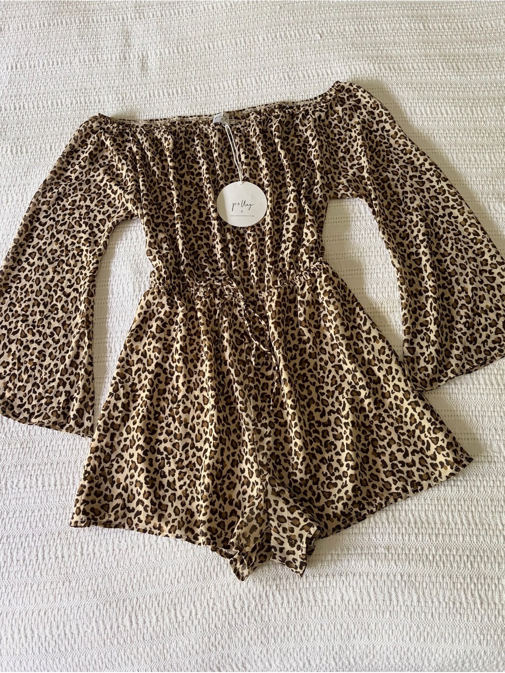 NWT Princess Polly Women's Lucia Off-Shoulder Leopard Print Playsuit Romper - 12